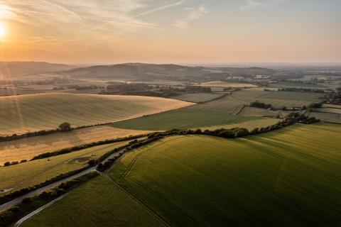 Brighton Design Agency near me, Firle beacon sunset view, Sussex.