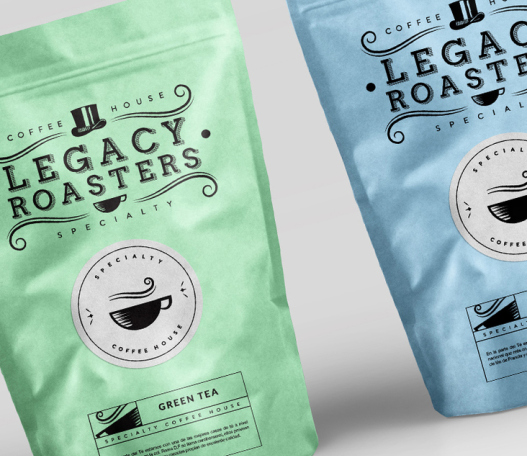 Legacy Roasters coffee packaging.
