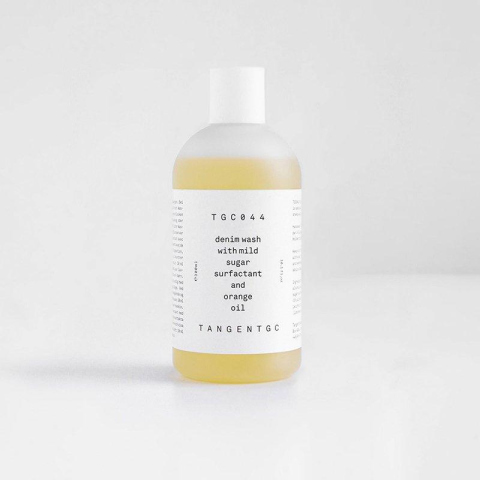 Minimalist packaging design tangent tgc denimwash