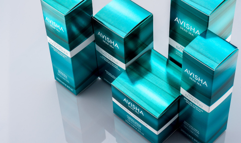 New Identity for Avisha Skincare translated onto printed packaging.