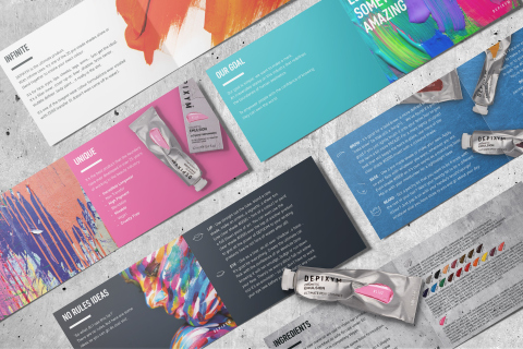 Landed design agency project. Cosmetic Brochure design